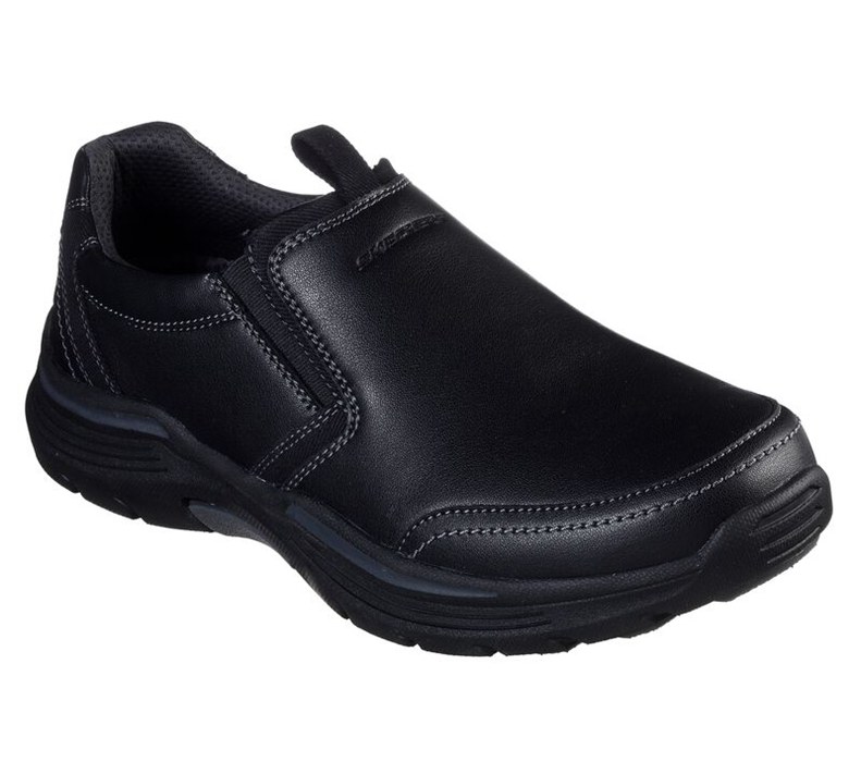 Skechers Herr Svarta Slip On - Relaxed Fit: Expended - Morgo - Sverige (BFQML-3048)